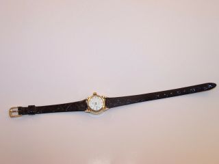 Vintage OMEGA Ladymatic 17 Jewel 455 14K Solid Gold Watch w/Crocodile Strap 7