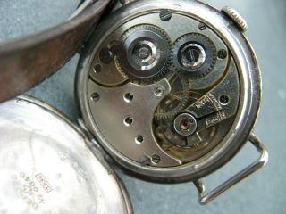 Rare Left Handed WW1 Silver Trench Wrist Watch 5