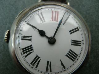 Rare Left Handed WW1 Silver Trench Wrist Watch 7