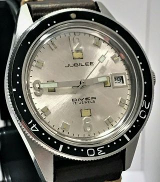 RARE VINTAGE 1960 ' S JUBILEE SKIN DIVER BY WITTNAUER SERVICED USA SELLER 5