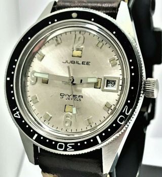 RARE VINTAGE 1960 ' S JUBILEE SKIN DIVER BY WITTNAUER SERVICED USA SELLER 6