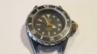 Vintage TAG Heuer Professional 1000 Black & Gold Ladies Divers Watch - 980.  028N 2