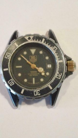 Vintage TAG Heuer Professional 1000 Black & Gold Ladies Divers Watch - 980.  028N 8