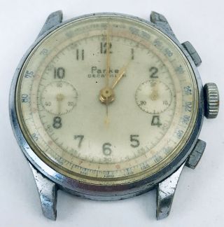 Vintage Parker Decathalon Mens Chronograph Valjoux 22 Watch - Parts