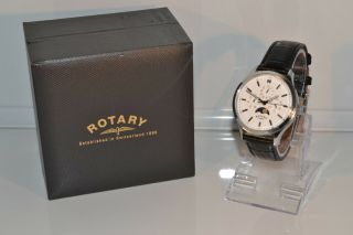 Rotary Black Moonphase Chronograph Watch Gs03060/02