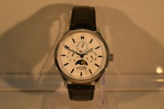 ROTARY BLACK MOONPHASE CHRONOGRAPH WATCH GS03060/02 2