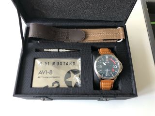 Avi - 8 P - 51 Mustang Flieger Av - 4069 - 01 Limited Edition Watch Automatic Seiko Nh35