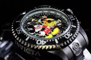 Invicta 47mm Limited Ed Grand Diver Micky Mouse Chrono Black Swiss Quartz Watch