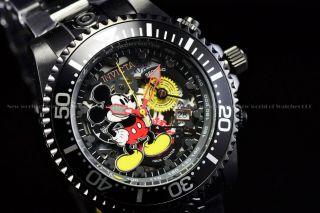 Invicta 47mm Limited Ed Grand Diver Micky Mouse Chrono Black Swiss Quartz Watch 2