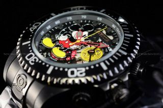 Invicta 47mm Limited Ed Grand Diver Micky Mouse Chrono Black Swiss Quartz Watch 4
