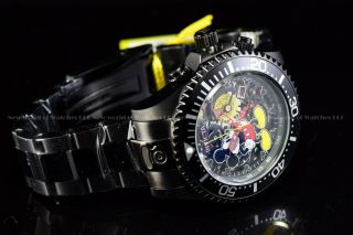 Invicta 47mm Limited Ed Grand Diver Micky Mouse Chrono Black Swiss Quartz Watch 6