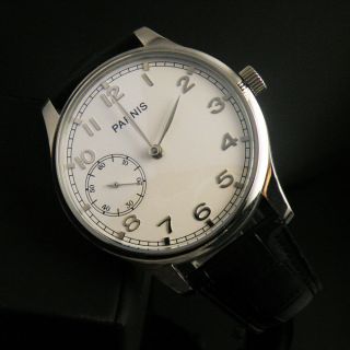 44mm Parnis White dial mechanical hand - winding Vintage Mens Watch 6497 2