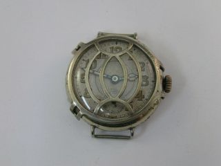 Vintage Trench Watch W/ Guard By Ph Wolf 1910 - 20