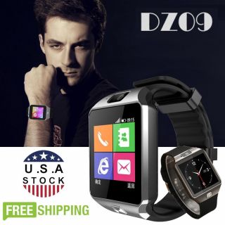 Silver Dz09 Bluetooth Smart Watch Phone,  Camera Sim Card For Android Ios Phones