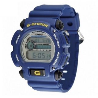 Casio G - Shock Dw - 9052 - 2v Blue Digital Mens Watch Illuminator Stopwatch Dw - 9052