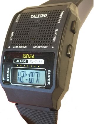 Human Voice Clear English Spanish Russian Talking Alarm Watch For Blind Elderly