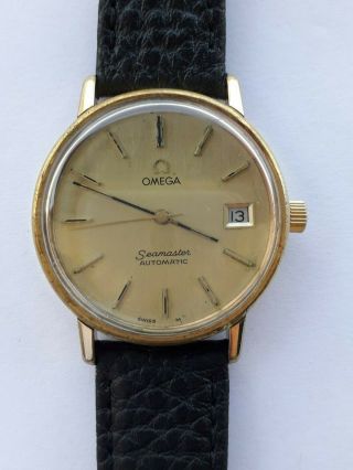 Vintage Omega 166.  0202 Seamaster Automatic Cal.  1012 Gold Plated Mens 35 Mm Swiss