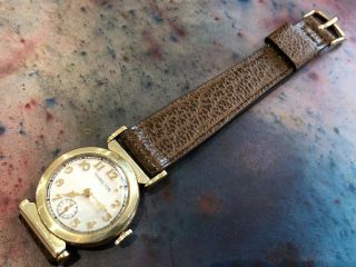 Vintage Hamilton Men ' s wristwatch art deco Prescott driver ' s runs cal.  987 E 11