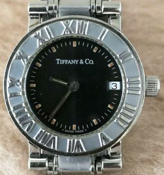 Tiffany & Co.  Atlas All Stainless Steel Roman Numeral Quartz 24mm Ladies Watch
