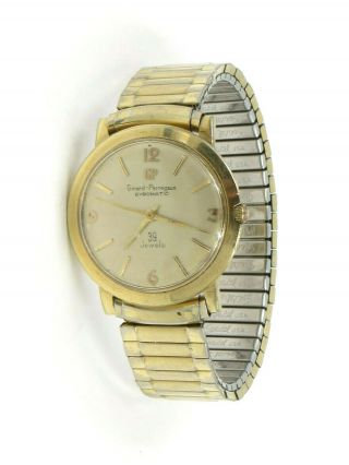 Girard Perregaux Watch 39 Jewel Gyromatic Wristwatch 35mm Case 7.  5 " Stretch Band