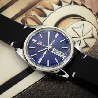 [GI]VINTAGE RADO CONWAY AUTOMATIC BLUE DIAL DAY&DATE DRESS MEN ' S WATCH RARE ITEM 6