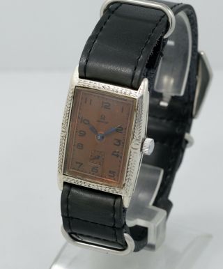 Vintage 1900s Man Omega Marriage Wrist Watch Swiss Silver Case