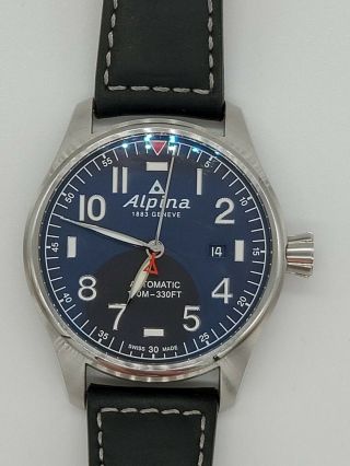 Alpina Startimer Blue Dial Leather Band Automatic Men 