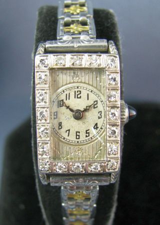 Vintage Blancpain 18k Gold & Sterling Silver Diamonds Ladies Watch 1934