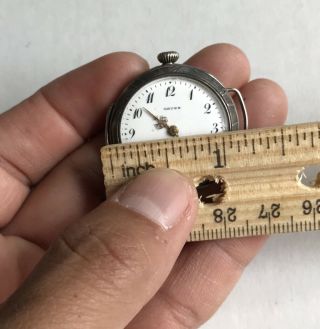 Vintage RARE Gruen Sterling Silver Trench Watch Hallmarked Pocket Watch 10