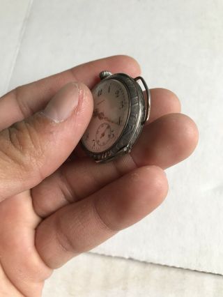 Vintage RARE Gruen Sterling Silver Trench Watch Hallmarked Pocket Watch 3