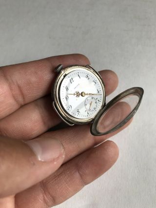 Vintage RARE Gruen Sterling Silver Trench Watch Hallmarked Pocket Watch 5