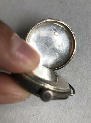 Vintage RARE Gruen Sterling Silver Trench Watch Hallmarked Pocket Watch 6