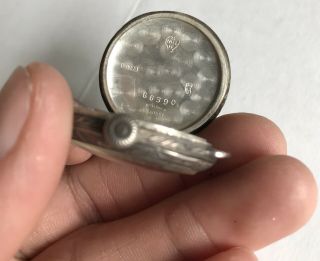 Vintage RARE Gruen Sterling Silver Trench Watch Hallmarked Pocket Watch 8