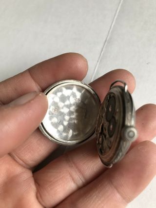 Vintage RARE Gruen Sterling Silver Trench Watch Hallmarked Pocket Watch 9