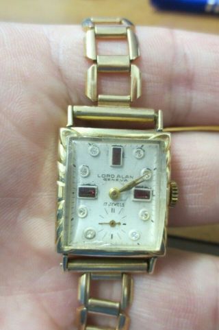 Vintage Lord Alan/mellrose Watch Co 17j 14kt Solid Gold Men 