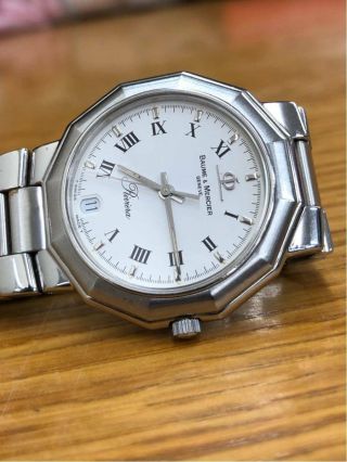 Baume & Mercier Riviera Quartz Watch,  All Ss,  White Dial,  5131 - 2,  Box