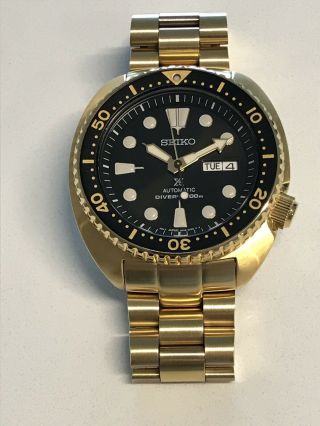 Seiko Prospex Automatic Divers Mens Watch Gold Pvd.  Nr Gold Pvd Bracelet