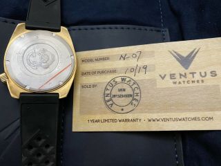 Ventus Northstar N - 7 Forest Green Heritage Diver Automatic NH35 Brass Sapphire 8