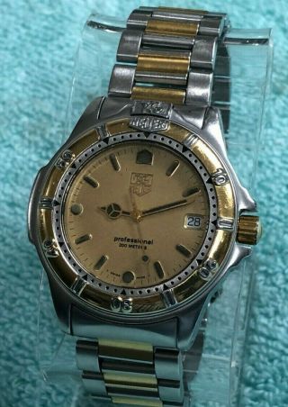Vintage Tag Heuer Professional 4000 995.  406a Stainless & Gold - Plated 200m Watch