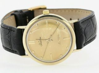 Tradition Watch 14k Solid Gold Rare 41 Jewel Automatic Cal.  As 1701 Serviced