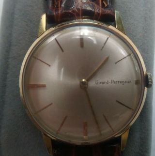 Mens Girard Perregaux Vintage Wrist Watch Gold Tone