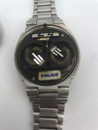 Pulsar P2 Vintage digital Led Watch James Bond Astronaut SS Parts Not 11