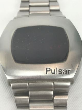 Pulsar P2 Vintage digital Led Watch James Bond Astronaut SS Parts Not 3