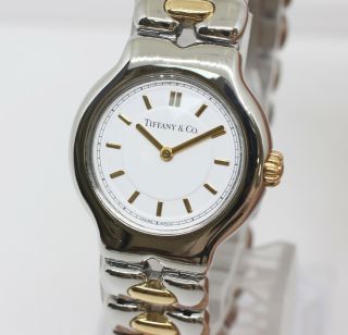 Auth Tiffany&co.  Tesoro L0112 Silver 18k/ss Yellow Gold Quartz Ladies Watch
