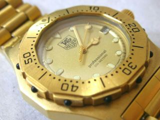 Tag Heuer 3000,  Professional 200m,  Middle Diver,  18k Gold Plated