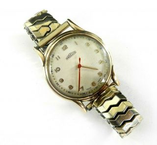 Vintage Angelus Watch Solid 14k Gold Case Swiss Made Mens Repair