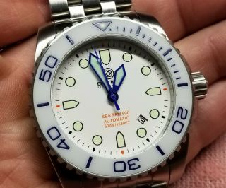 Deep Blue Sea Ram 500 Automatic White And Blue 45mm Sapphire Crystal - Awesome