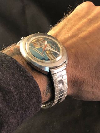 Vintage Bulova Accutron 214 Spaceview Rare Mens Backset Watch S/s Bracelet