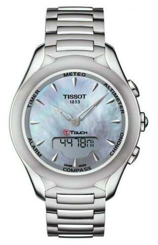 $995 Tissot T - Touch Lady Solar Mother Of Pearl Dial Quartz Watch T0752201110100