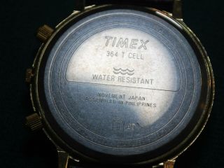 Rare TIMEX Gold Tone Moon Phase Men ' s Perpetual Calendar Watch w/Date 7